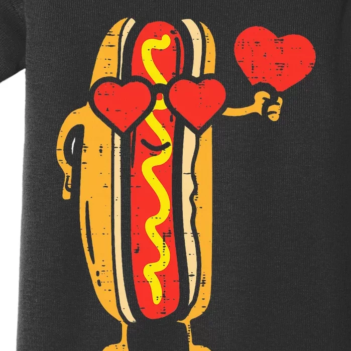 Heart Hot Dog Cute Sausage Bun Baby Bodysuit