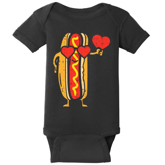 Heart Hot Dog Cute Sausage Bun Baby Bodysuit