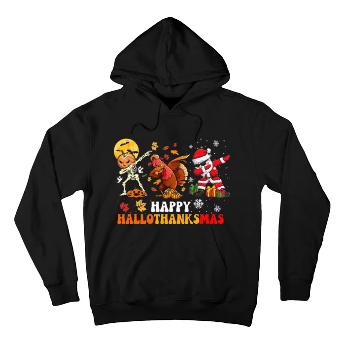 Happy Hallowthanksmas Dabbing Santa Thanksgiving Christmas Hoodie