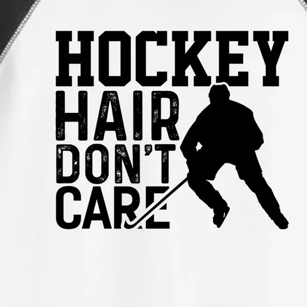 Hockey Hair Dont Care Funny Hockey Great Gift Toddler Fine Jersey T-Shirt