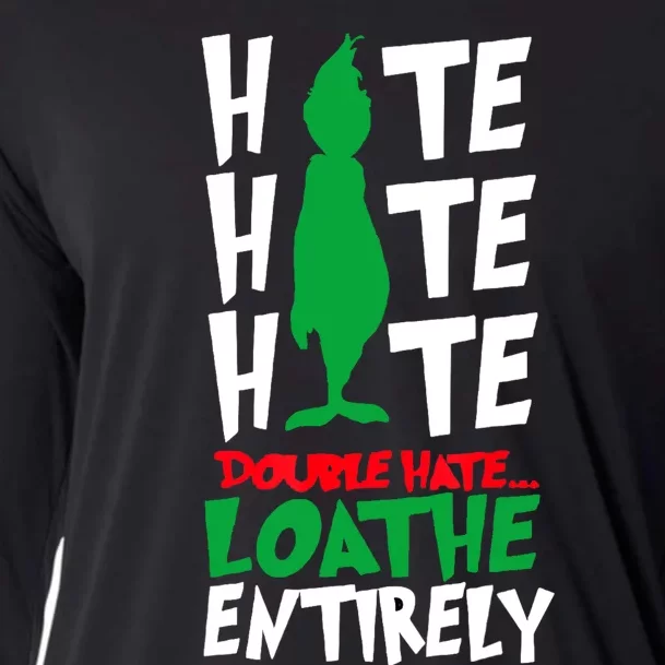 Hate Hate Double Hate Loathe Entirely Funny Christmas Cooling Performance Long Sleeve Crew