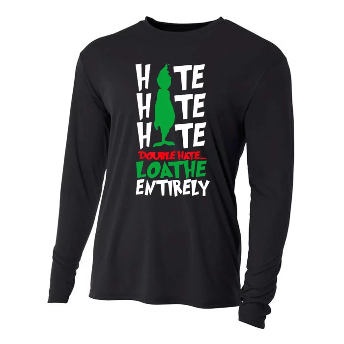 Hate Hate Double Hate Loathe Entirely Funny Christmas Cooling Performance Long Sleeve Crew