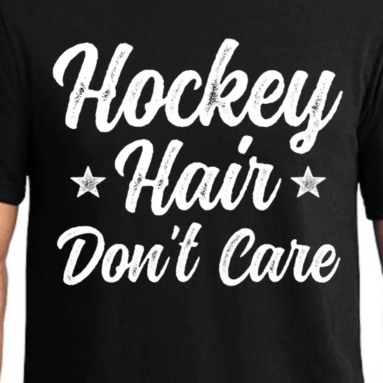 Hockey Hair Dont Care Funny Ice Hockey Player Gift Meaningful Gift Pajama Set