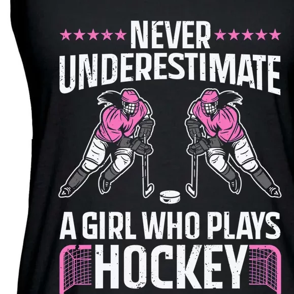 Hockey Hair Dont Care Ice Hockey Sport Hockey Player Ladies Essential Flowy Tank