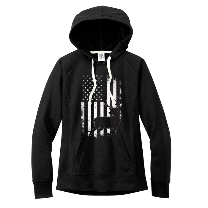 Hunting Hunters Deer Usa Us American Flag Camo Camoflage Women's Fleece Hoodie