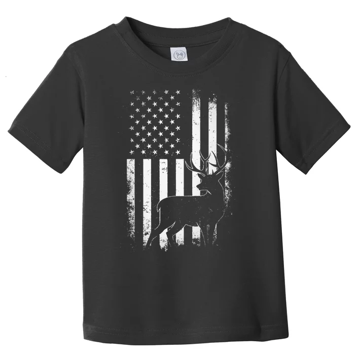 Hunting Hunters Deer Usa Us American Flag Camo Camoflage Toddler T-Shirt