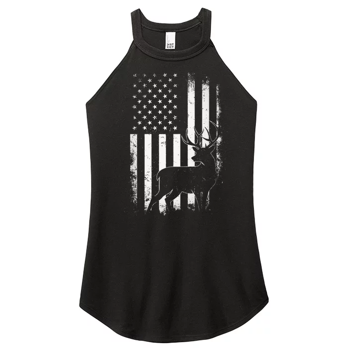 Hunting Hunters Deer Usa Us American Flag Camo Camoflage Women’s Perfect Tri Rocker Tank