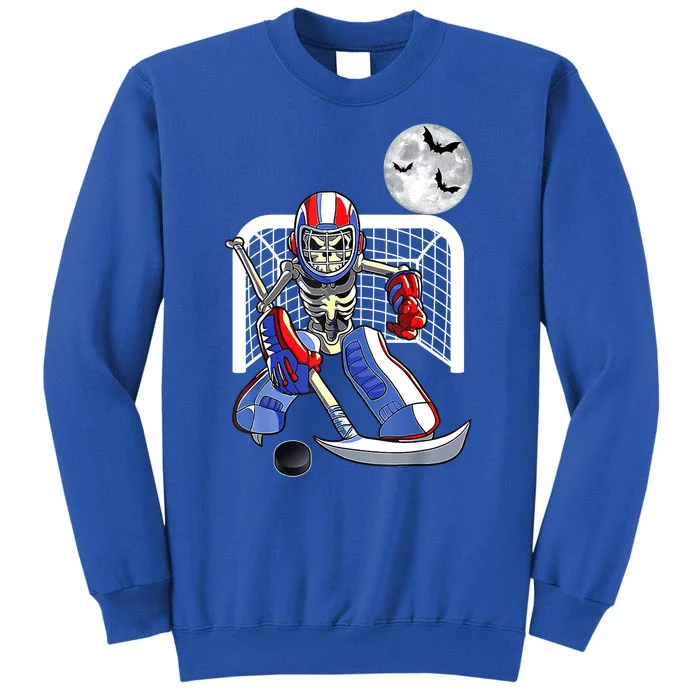 Happy Halloween Day Funny Skeleton Playing Ice Hockey Gift Tall Sweatshirt