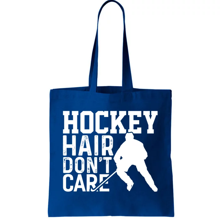 Hockey Hair Dont Care Hockey Player Gift Tote Bag