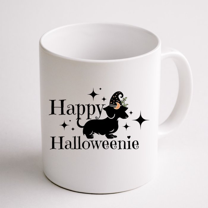 Happy Halloweenie Dog Halloween Wicth Front & Back Coffee Mug