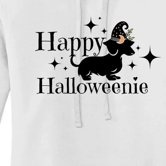 Happy Halloweenie Dog Halloween Wicth Women's Pullover Hoodie