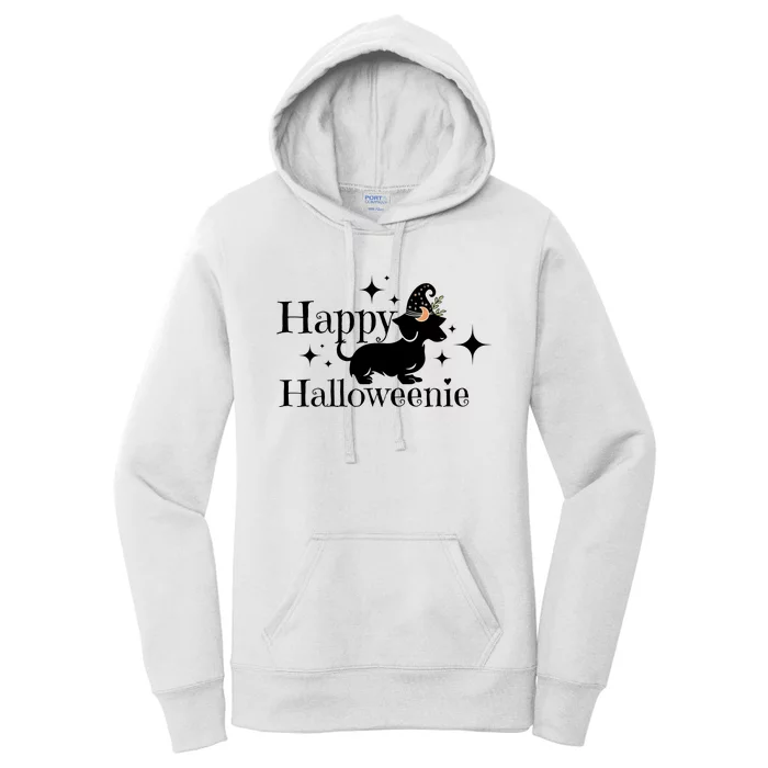 Happy Halloweenie Dog Halloween Wicth Women's Pullover Hoodie