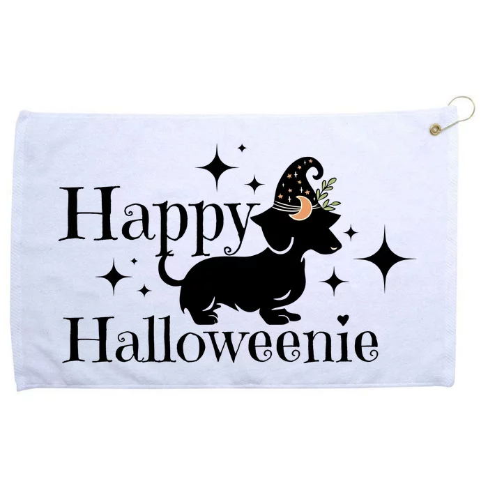 Happy Halloweenie Dog Halloween Wicth Grommeted Golf Towel