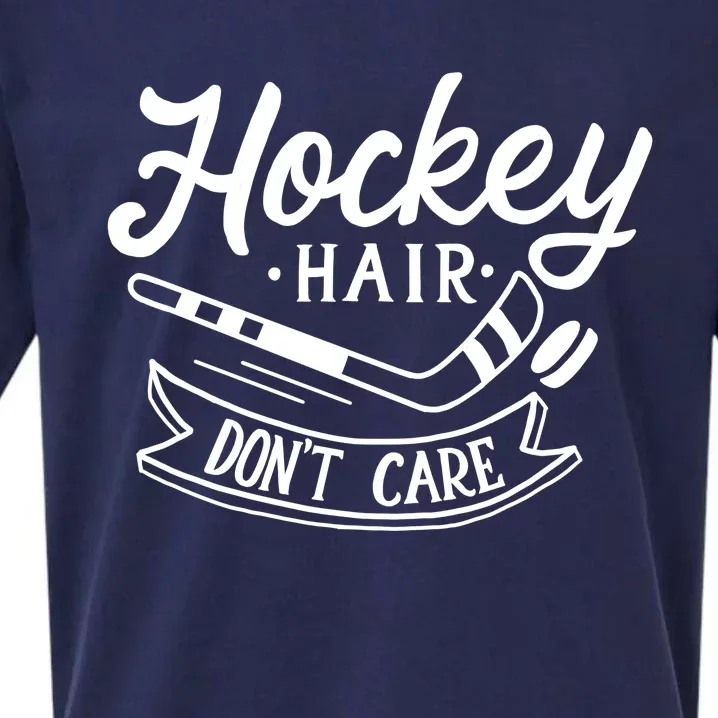 Hockey Hair Dont Care Meaningful Gift Cute Ice Hockey Gift Sueded Cloud Jersey T-Shirt