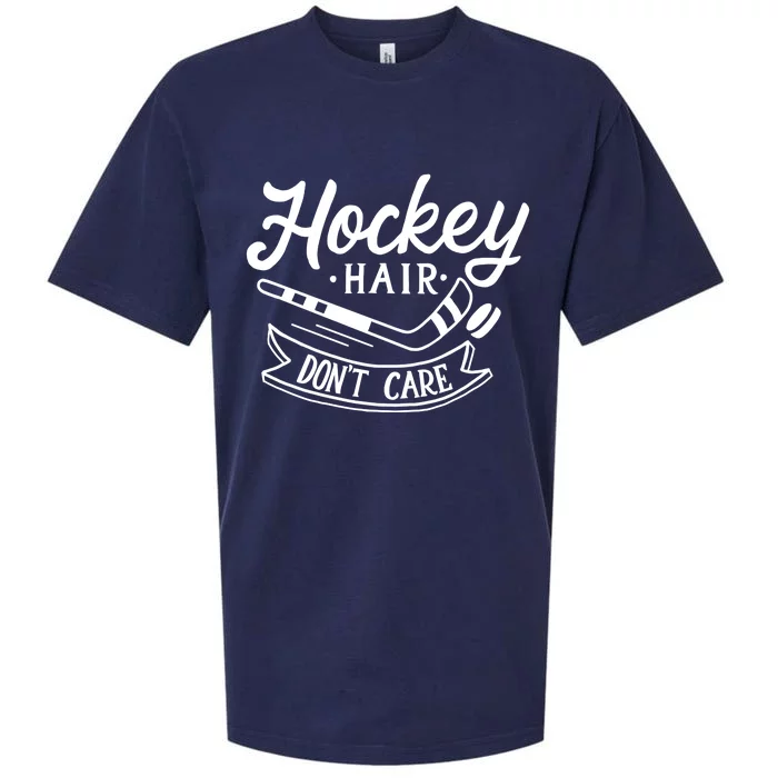 Hockey Hair Dont Care Meaningful Gift Cute Ice Hockey Gift Sueded Cloud Jersey T-Shirt