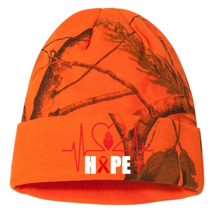 Hope Heart Disease Awareness In February Heart Health Month Gift Kati - 12in Camo Beanie