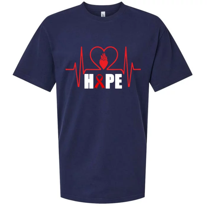 Hope Heart Disease Awareness In February Heart Health Month Gift Sueded Cloud Jersey T-Shirt