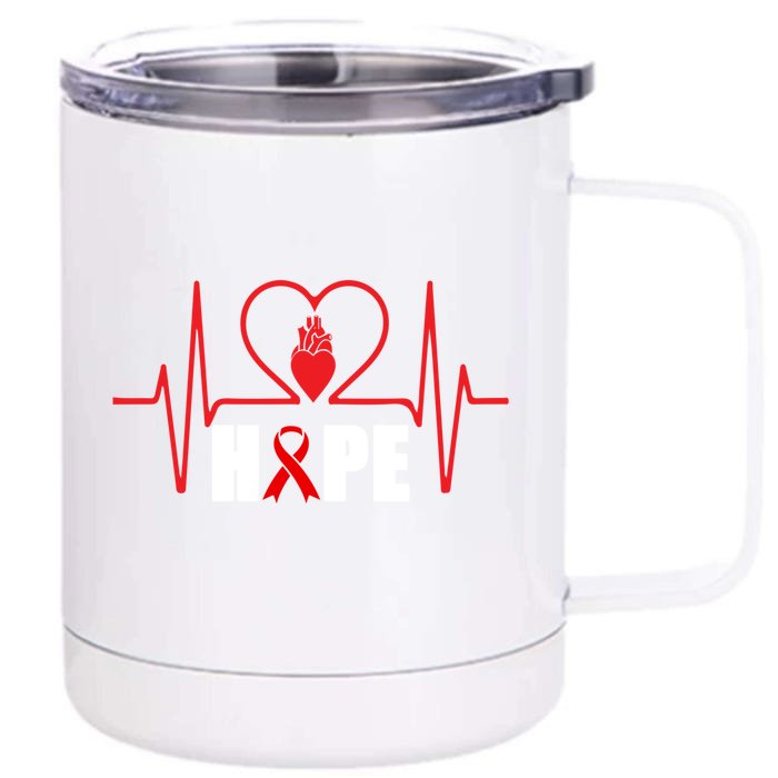 Hope Heart Disease Awareness In February Heart Health Month Gift Front & Back 12oz Stainless Steel Tumbler Cup