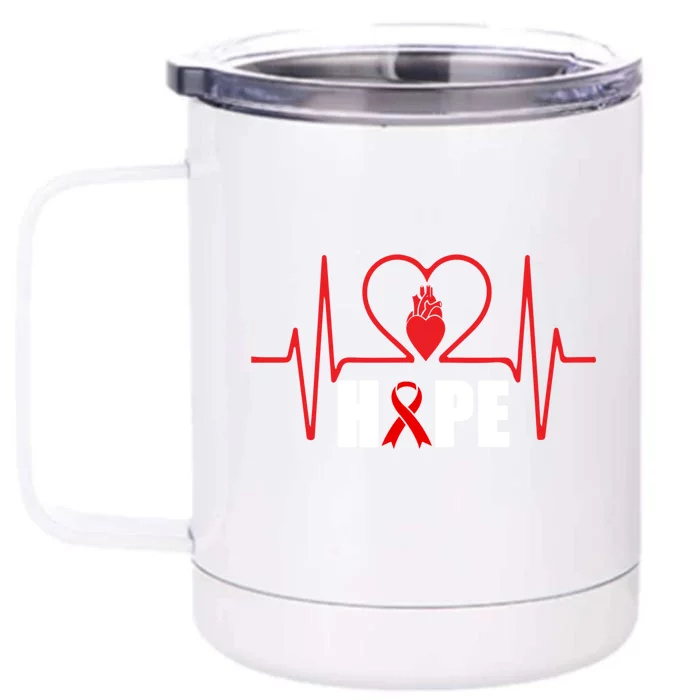 Hope Heart Disease Awareness In February Heart Health Month Gift Front & Back 12oz Stainless Steel Tumbler Cup