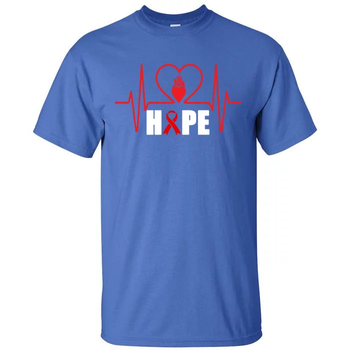 Hope Heart Disease Awareness In February Heart Health Month Gift Tall T-Shirt