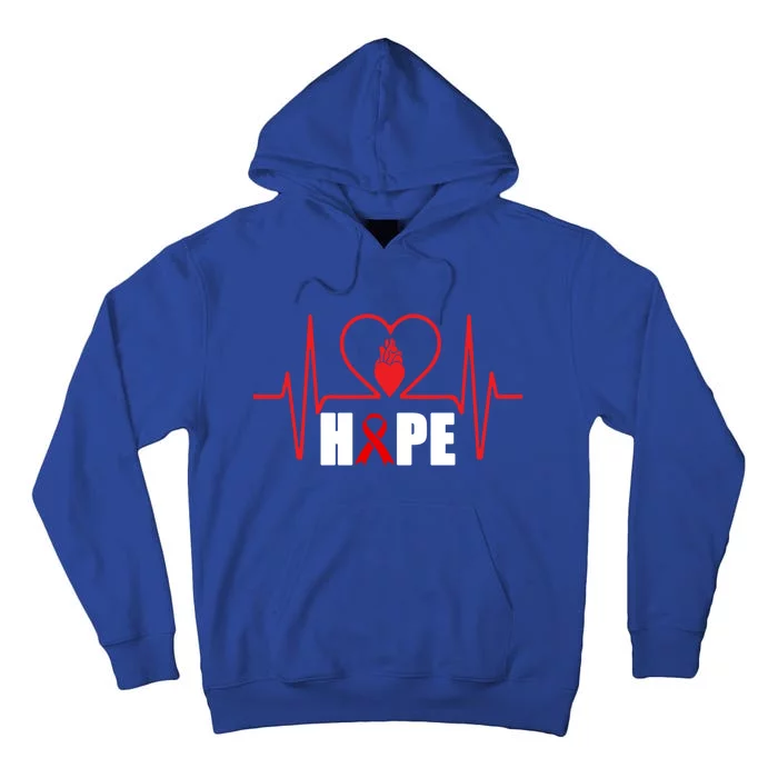 Hope Heart Disease Awareness In February Heart Health Month Gift Tall Hoodie