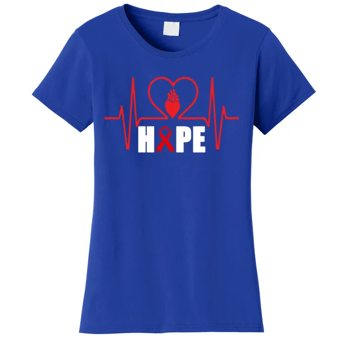 Hope Heart Disease Awareness In February Heart Health Month Gift Women's T-Shirt