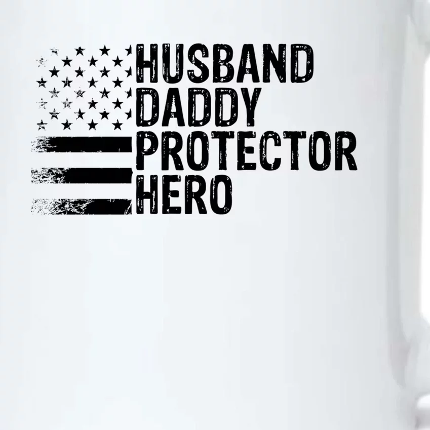 Humor Husband Daddy Protector Hero Happy Fathers Day Flag Gift Black Color Changing Mug