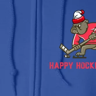 Happy Hockey Days Christmas Sweater Ugly Gift Full Zip Hoodie