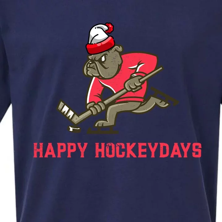 Happy Hockey Days Christmas Sweater Ugly Gift Sueded Cloud Jersey T-Shirt