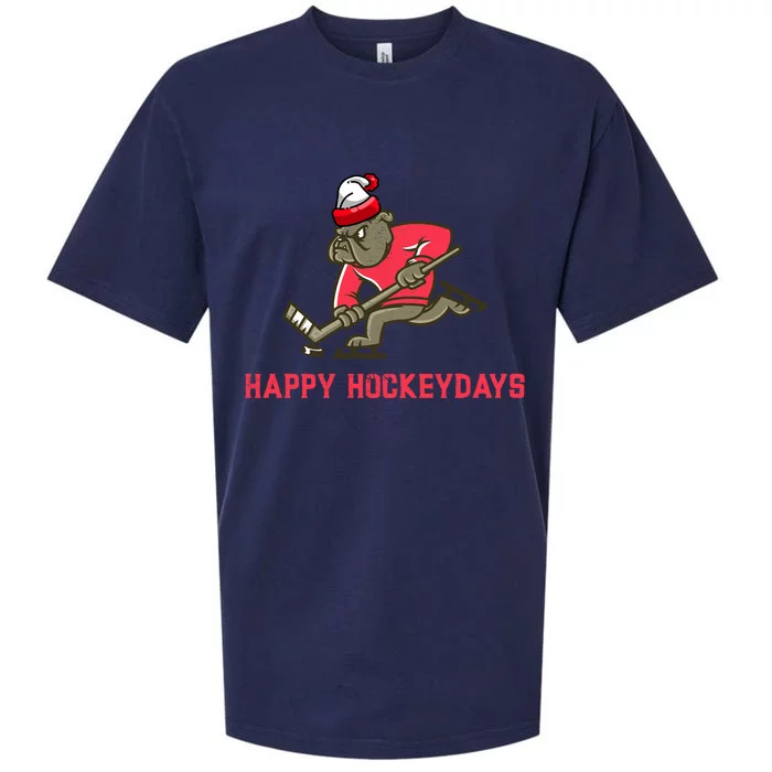 Happy Hockey Days Christmas Sweater Ugly Gift Sueded Cloud Jersey T-Shirt