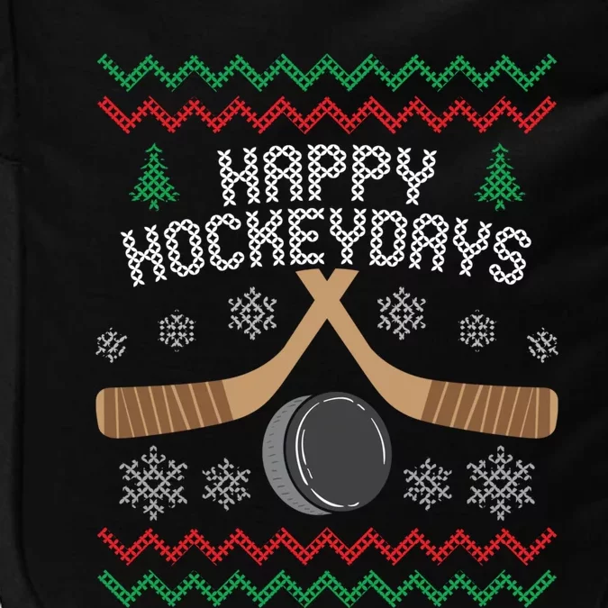 Happy Hockey Days Ugly Christmas Cool Gift Cool Gift Impact Tech Backpack