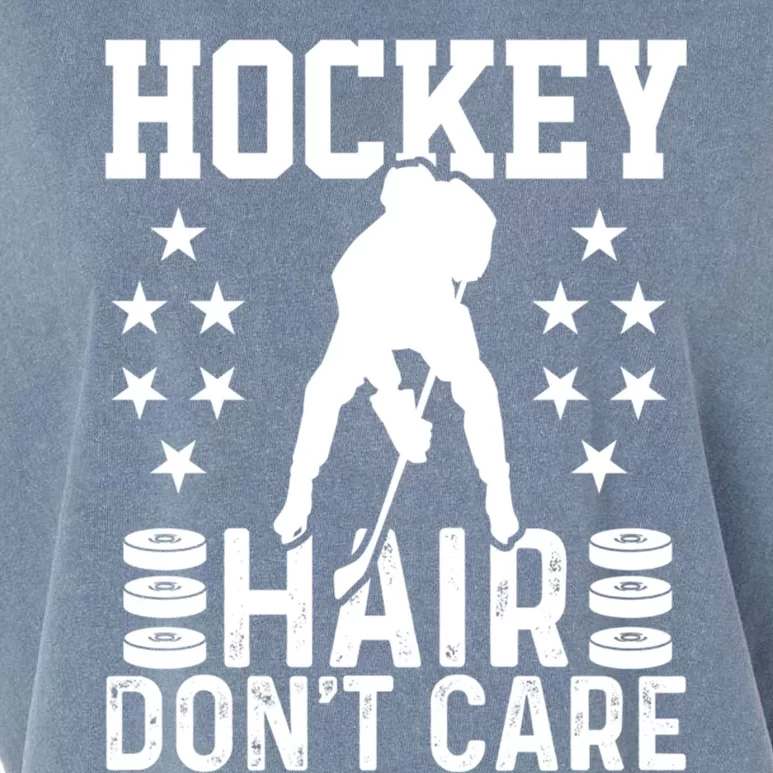 Hockey Hair Dont Care Ice Hockey Player Great Gift Garment-Dyed Women's Muscle Tee