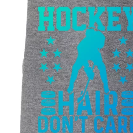 Hockey Hair Dont Care Ice Hockey Player Great Gift Doggie 3-End Fleece Hoodie