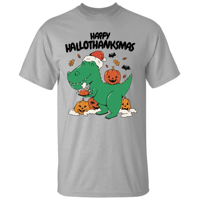 Happy Hallothanksmas Dinosaur Holiday Tall T-Shirt