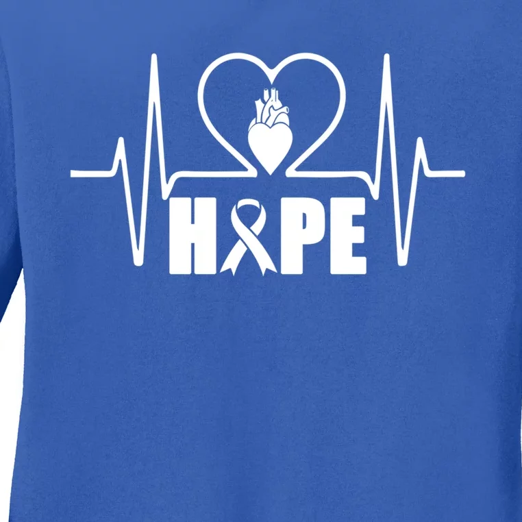 Hope Heart Disease Awareness In February Heart Health Month Cool Gift Ladies Long Sleeve Shirt