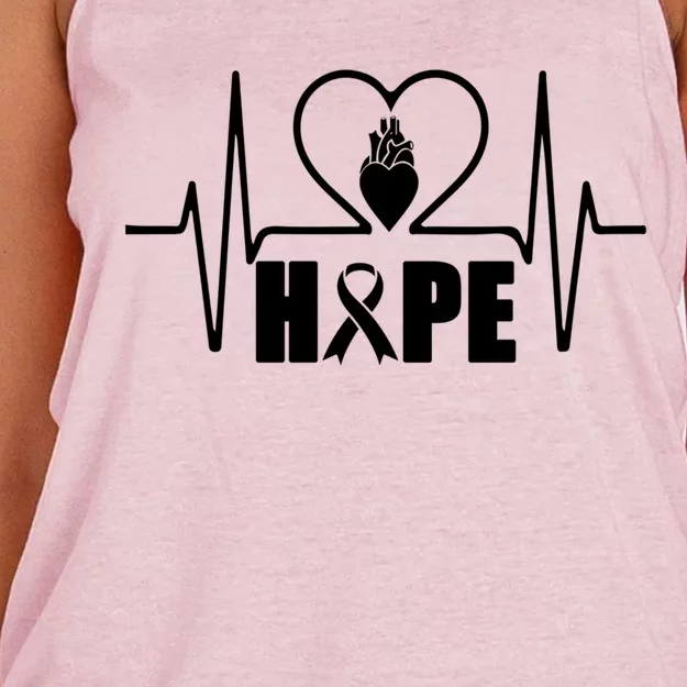 Hope Heart Disease Awareness In February Heart Health Month Cool Gift Women's Knotted Racerback Tank