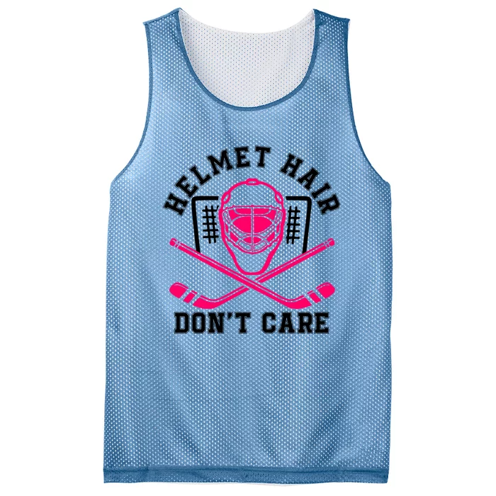 Helmet Hair DonT Care Funny Pink Hockey Mask Gift Mesh Reversible Basketball Jersey Tank