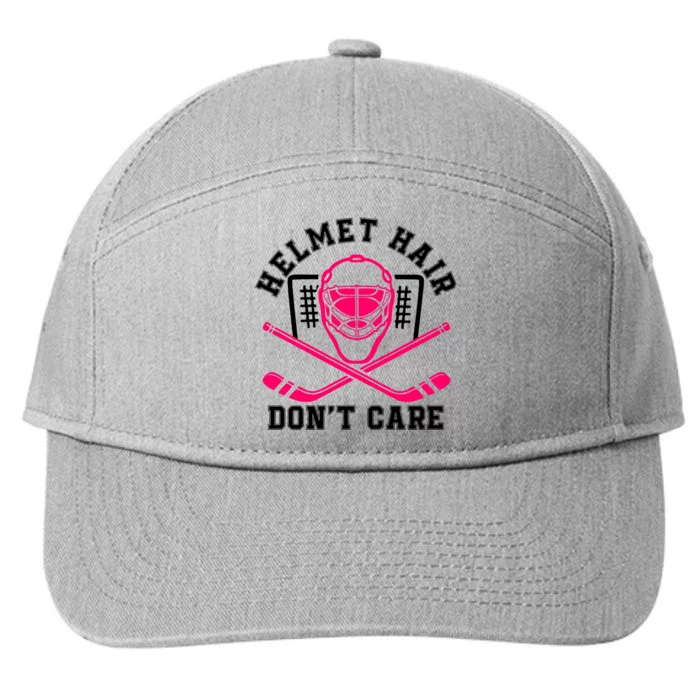 Helmet Hair DonT Care Funny Pink Hockey Mask Gift 7-Panel Snapback Hat