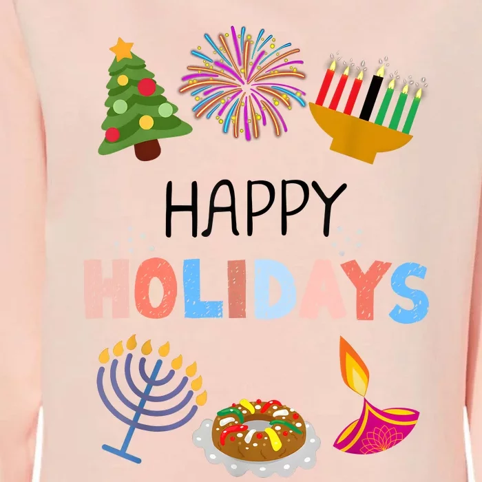 Happy Holidays Diwali Kwanzaa Hanukkah Christmas Womens California Wash Sweatshirt