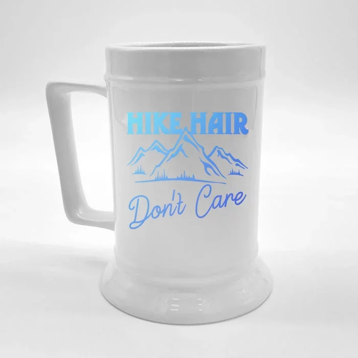 Hike Hair Dont Care Hiker Hiking Camping Nature Lover Gift Front & Back Beer Stein