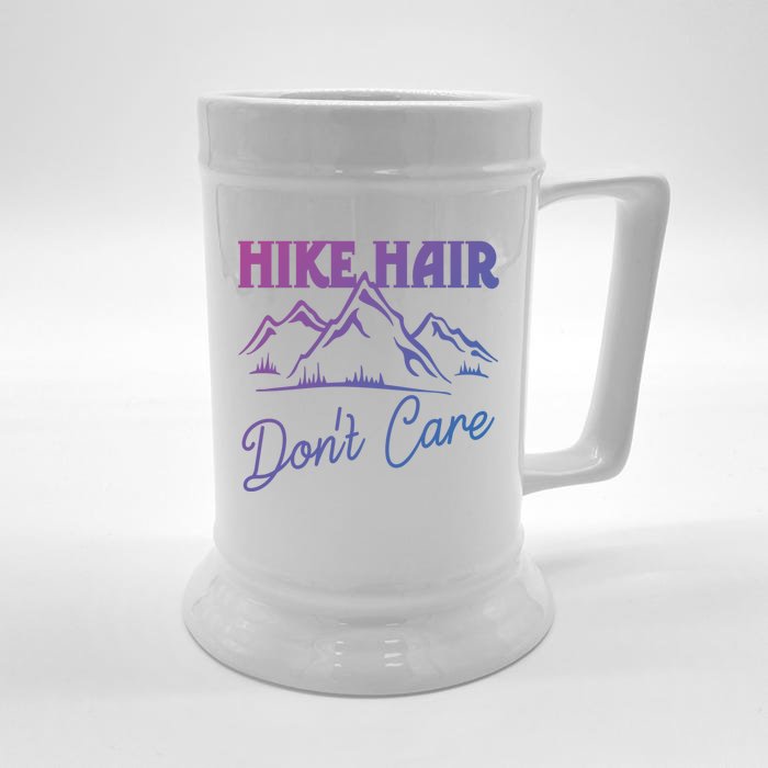 Hike Hair Dont Care Hiker Hiking Camping Nature Lover Gift Front & Back Beer Stein