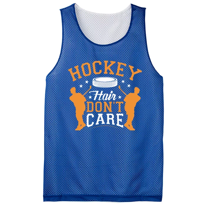 Hockey Hair Dont Care Ice Hockey Great Gift Mesh Reversible Basketball Jersey Tank