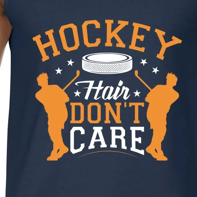 Hockey Hair Dont Care Ice Hockey Great Gift Comfort Colors® Tank Top