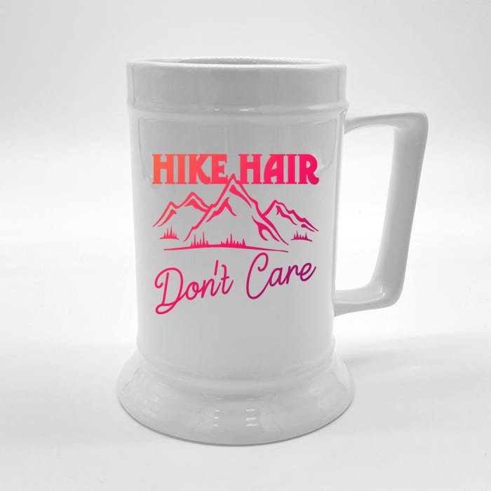 Hike Hair Dont Care Hiker Hiking Camping Nature Lover Gift Front & Back Beer Stein