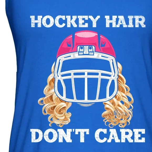 Hockey Hair Dont Care Ice Puck Player Gift Ladies Essential Flowy Tank