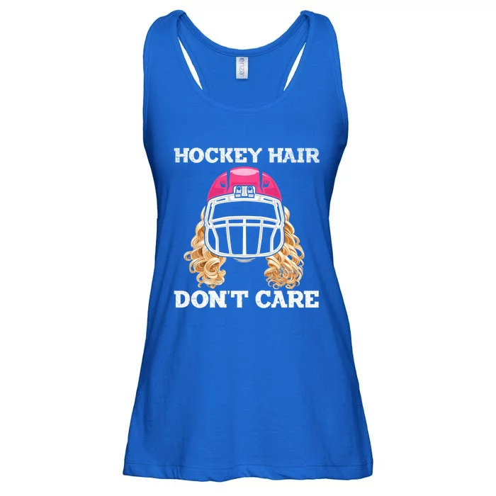 Hockey Hair Dont Care Ice Puck Player Gift Ladies Essential Flowy Tank