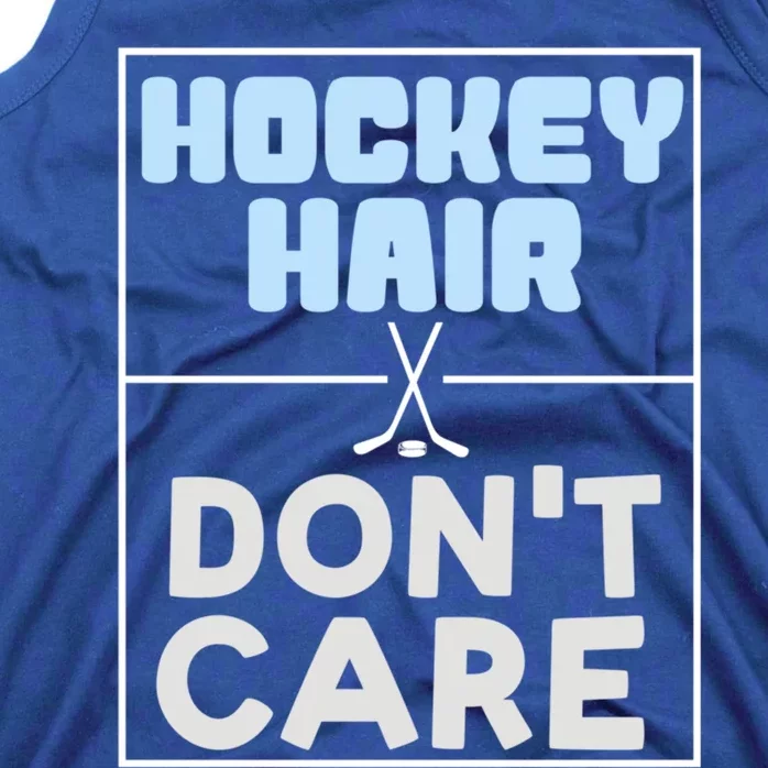 Hockey Hair Dont Care Ice Skating Puck Gift Tank Top