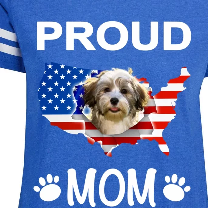 Havanese Havanese Dog Havanese Proud Patriot Mom Gift Enza Ladies Jersey Football T-Shirt