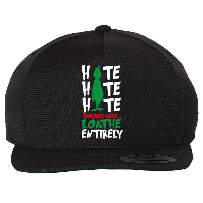 Hate Hate Double Hate Loathe Entirely Funny Christmas Wool Snapback Cap