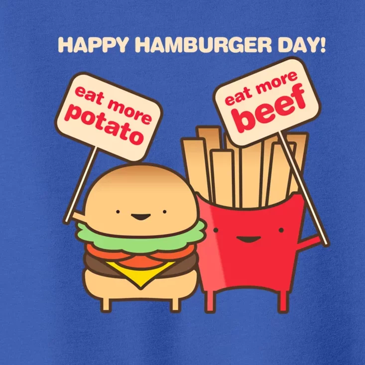 Happy Hamburger Day Funny Burger And Fries Gift Toddler T-Shirt